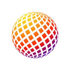 Wall Mural - abstract globe dotted sphere. 3d halftone effect vector background. color vector illustration.