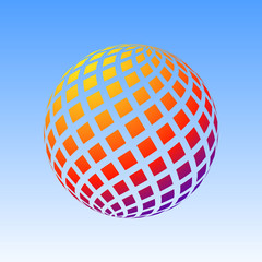 Wall Mural - abstract globe dotted sphere. 3d halftone effect vector background. color vector illustration.