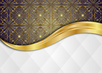 Golden and dark vector background.Blank for message or text.