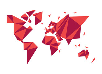 Poster - Abstract low poly world map modern concept shape