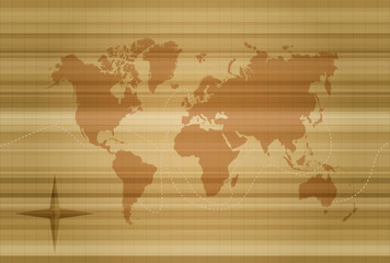 Poster - Vintage world map concept template illustration