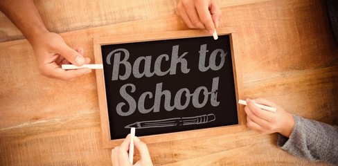 Canvas Print - Composite image of back to school text over white background