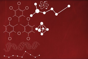 Sticker - Composite image of illustration of chemical formulas