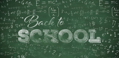 Poster - Composite image of back to school text over white background