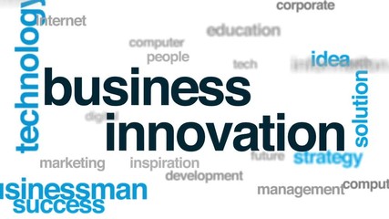 Wall Mural - business innovation animated word cloud, text design animation.