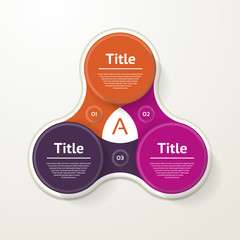 Wall Mural - Vector circle infographic. Template for diagram, graph, presentation and chart. Business concept with three options, parts, steps or processes. Abstract background.