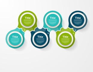 Wall Mural - Vector infographic template for diagram, graph, presentation and chart. Business concept with 6 options, parts, steps or processes