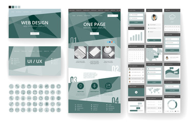 Website design template and interface elements