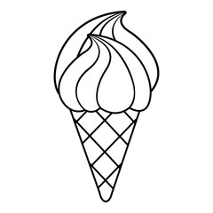 Wall Mural - Wafer ice cream icon, outline line style