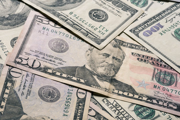 Dollar banknotes background