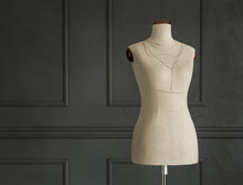 Vintage Tailor's Mannequin In Elegant Room With Copy Space
