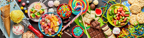 Fotografía Assortment of colourful, festive sweets and candy