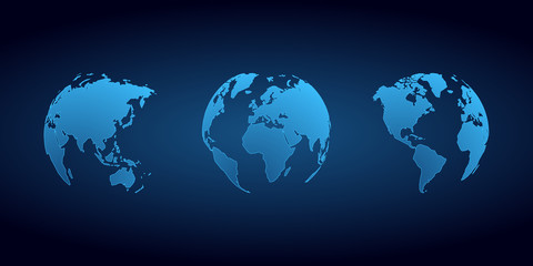 Wall Mural - blue globes 3D vector set
