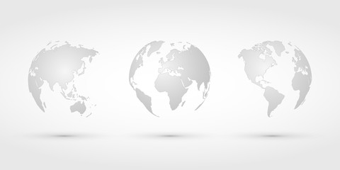 Wall Mural - silver world globes