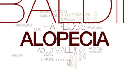 Sticker - Alopecia animated word cloud, text design animation. Kinetic typography.