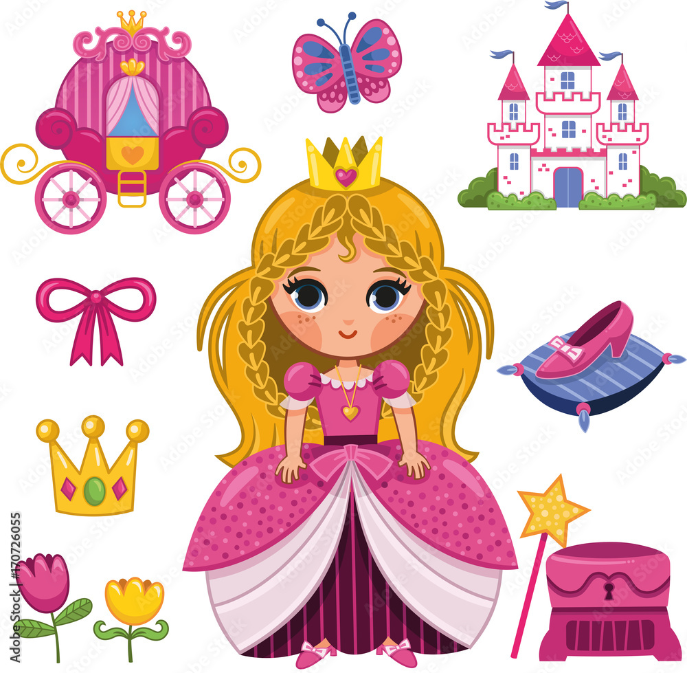 Sticker Puteri Princess Sticker Set (Vector illustration) Stock Vector | Adobe Stock