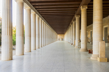 Fotomurales - Stoa of Attalos, the exterior colonnade, The Ancient Agora of Classical Athens, Greece
