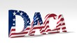 Huge abbreviation daca textured with the flag of the united states