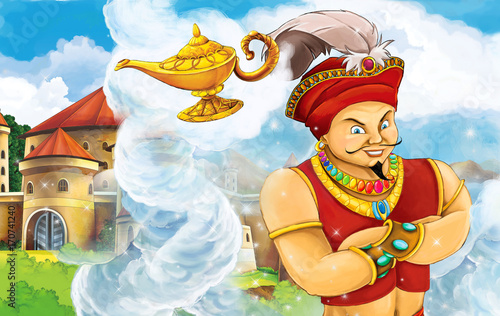 cartoon fairy tale scene wi...