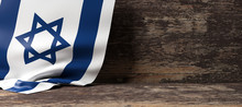 Israel Flag On Wooden Background. 3d Illustration