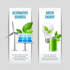 Canvas Print - Alternative Sources And Green Energy Banners