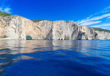 Beautiful Lanscape Of Ionian Sea And White Rocks, Zakinthos Island, Greece