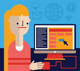 Web Designer working on Computer