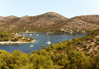 Wall Mural - Beautiful mediterranean bay. Skrivena Luka, island of Lastovo, Croatia