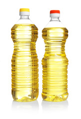 Wall Mural - Bottles of cooking oil, isolated on white