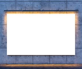 blank billboard on concrete wall with interesting lighting