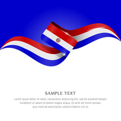 Wall Mural - Abstract background flag. Background flag ribbon for liberty, national event, celebration, brochure, slide show, and general election. Abstract color background Paraguay flag ribbon vector.