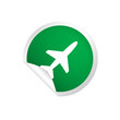 runder Sticker grün - Flugzeug