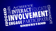 Involvement Engage Participate Interact Word Collage 3d Illustration