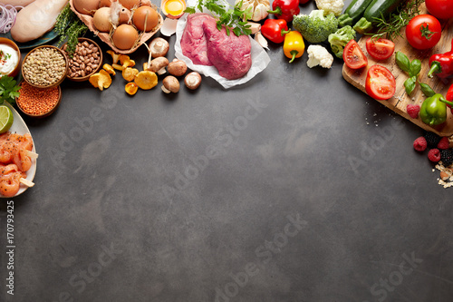 Fotomural Rustic paleo harvest produce and ingredients