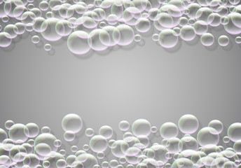 Canvas Print - Soap bubbles abstract background with rainbow colored airy foam