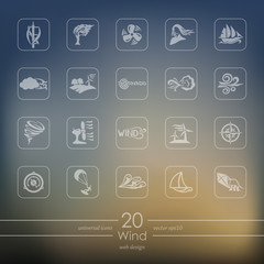 Wall Mural - Set of wind icons