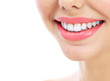 © Nobilior - Closeup shot of woman's smile with white healthy teeth, isolated on white background