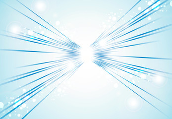 Wall Mural - perspective abstract bright blue lights and lines background with sparkle and flare. vector