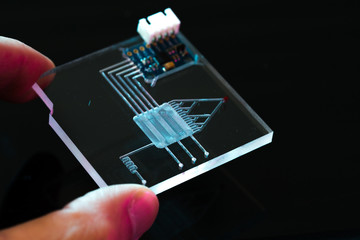 Canvas Print - A lab-on-a-chip (LOC) is integration device with several laboratory functions