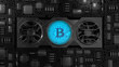 Bitcoin Mining Concept. 3D illustration