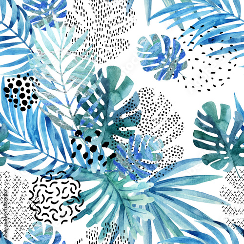 abstrakcjonistyczna-palma-monstera-lisc-bezszwowy
