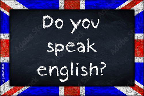 Do You Speak English Great Britain Uk Union Jack Blackboard