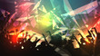 © inbevel - Party People Crowd, Festive Disco Event Background - Vector Illustration