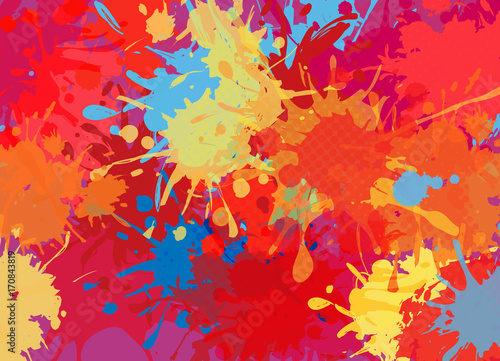 Abstract background of color stains of paints
