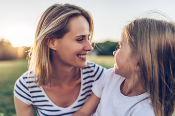 Wall Mural - Mom with daughter