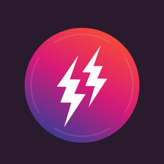 Sticker - Lightning bolts vector icon