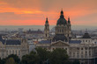Morning view of St. Stephen's Basilica in Budapest, Hungary. 