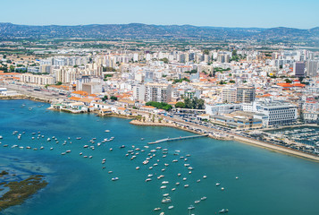 Wall Mural - Aerial view of Faro, Algarve, Portugal.