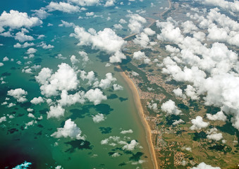 Canvas Print - Aerial view of Atlantic coast of France.