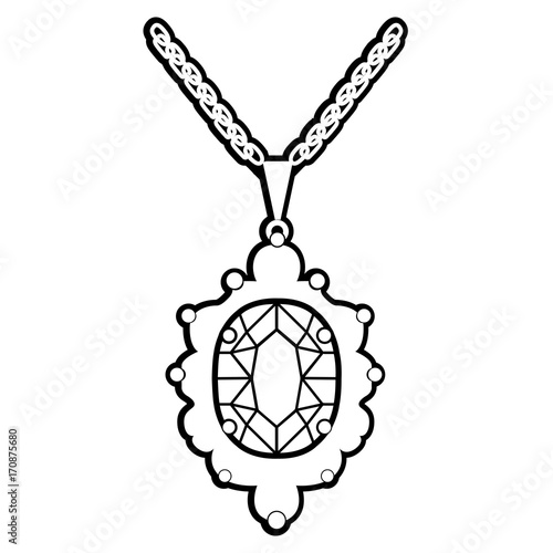 Isolated necklace outline Stock Vector Adobe Stock